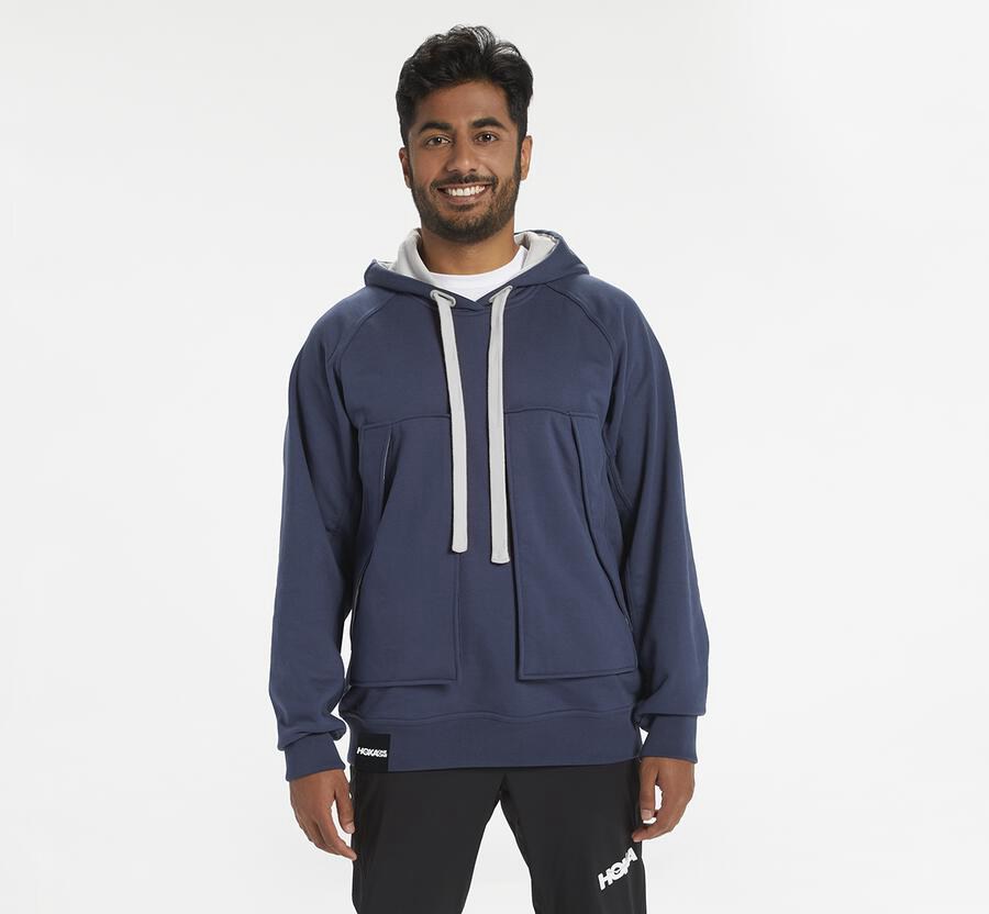 Hoka Australia One One Bondi - Mens Hoodie Navy - MHSWJ-9652